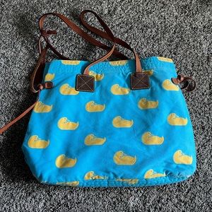 Dooney & Bourke Blue and Yellow Duck Pattern Handbag
